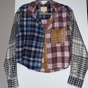 Cropped Flannel Shirt